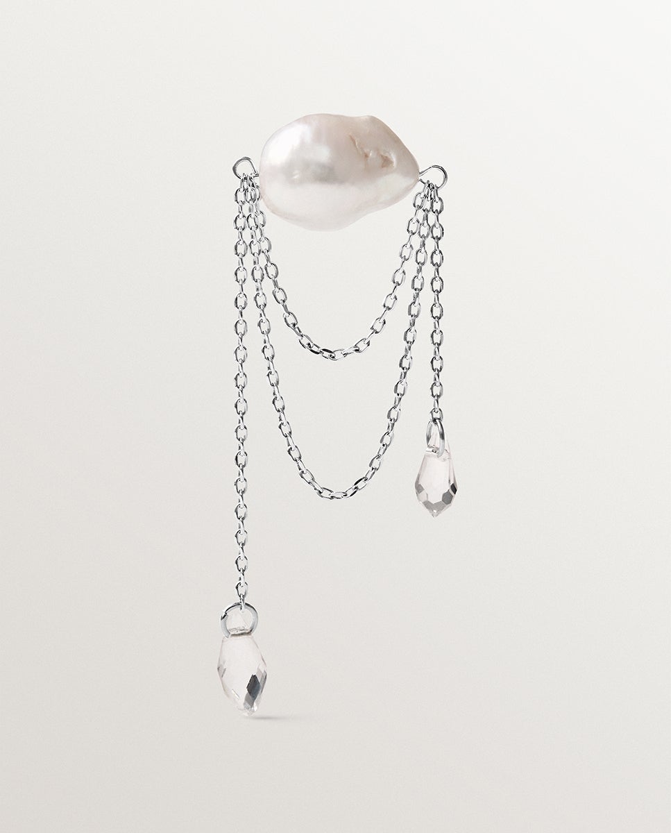 Imagem 0 de Pendente Grande com Pérolas Barrocas e Cristais