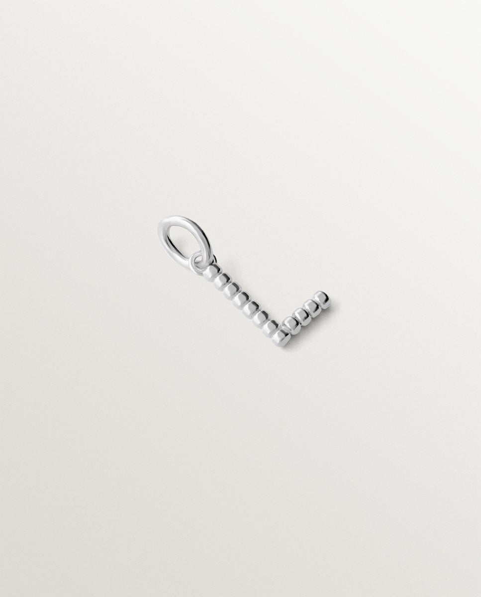 Charm de Prata 925 com Letra L e Motivos de Esferas Prata-1