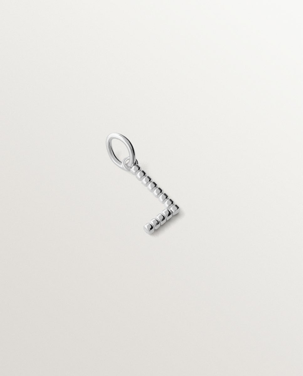Charm de Prata 925 com Letra L e Motivos de Esferas Prata-3