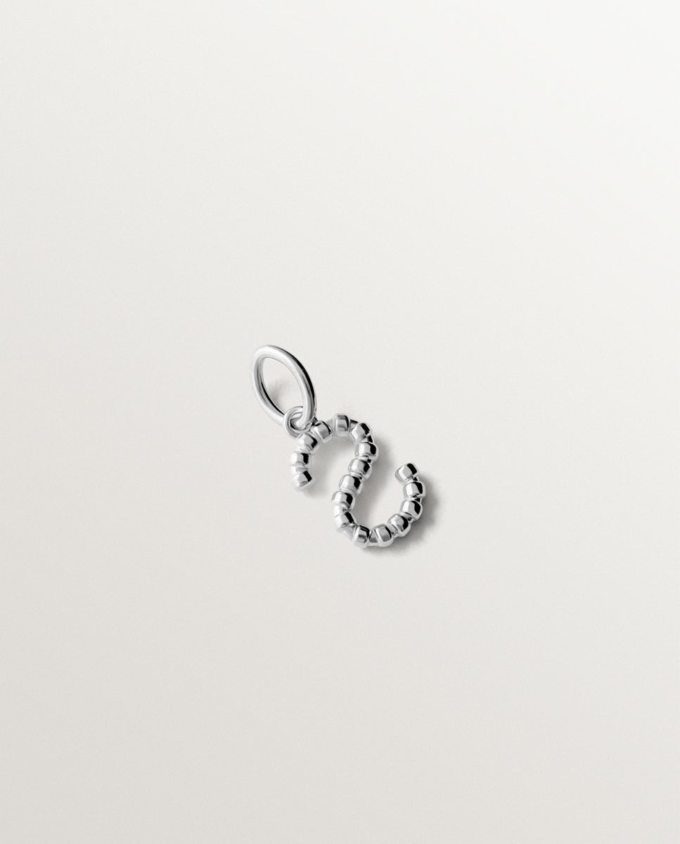 Charm de Prata 925 com Letra S e Motivos de Esferas Prata-3