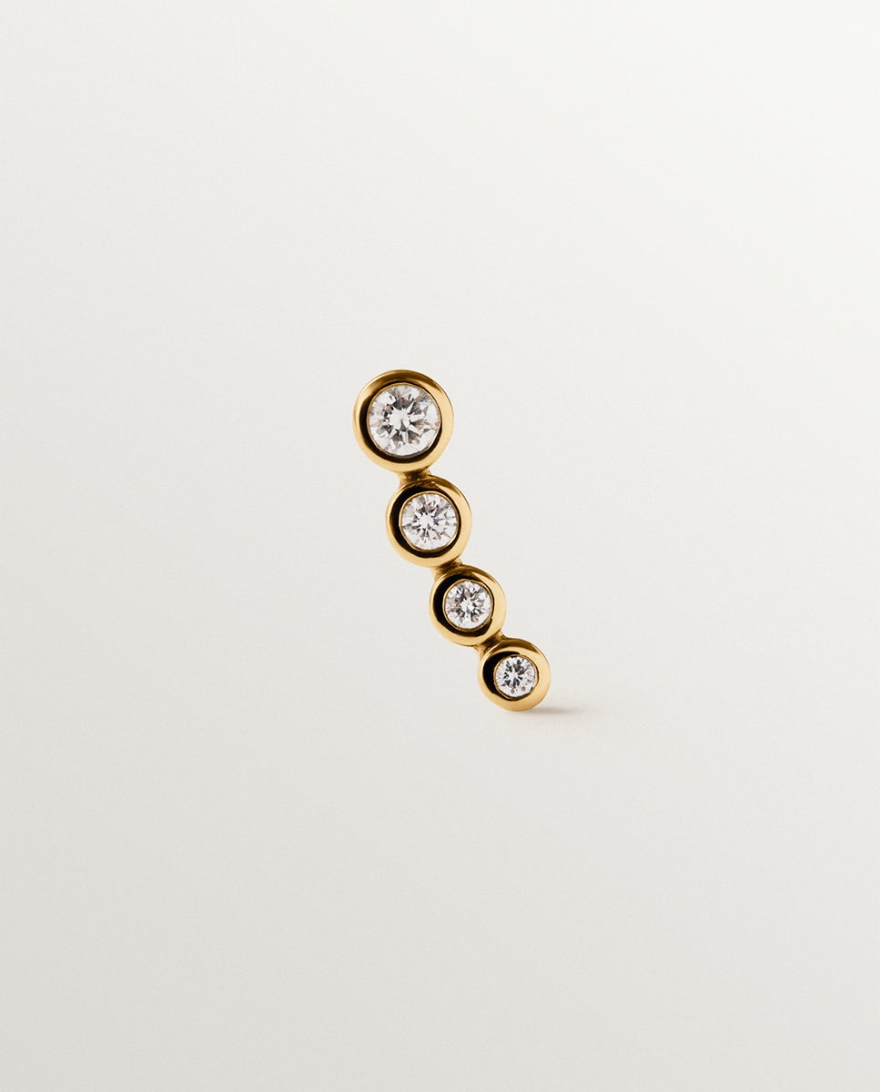 Imagem 0 de Pendentes Trepadores de Ouro Amarelo de 9k e Diamantes