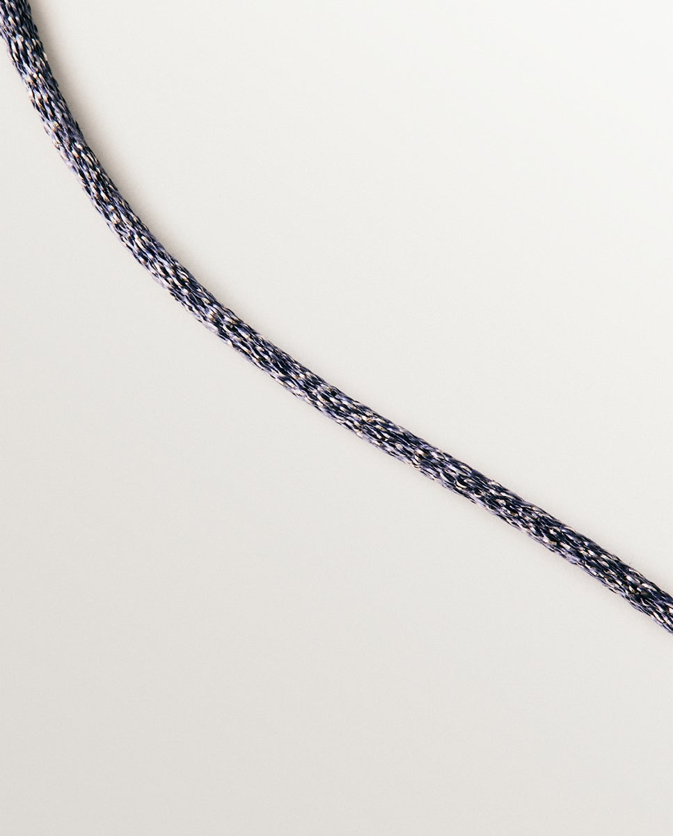 Colar Azul com Acabamentos em Prateado 925 Prata-3