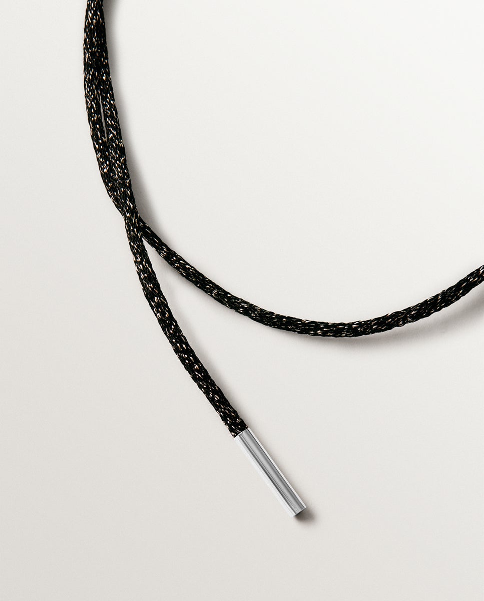 Colar em Preto com Acabamentos em Prateado 925 Preto / Prata-5