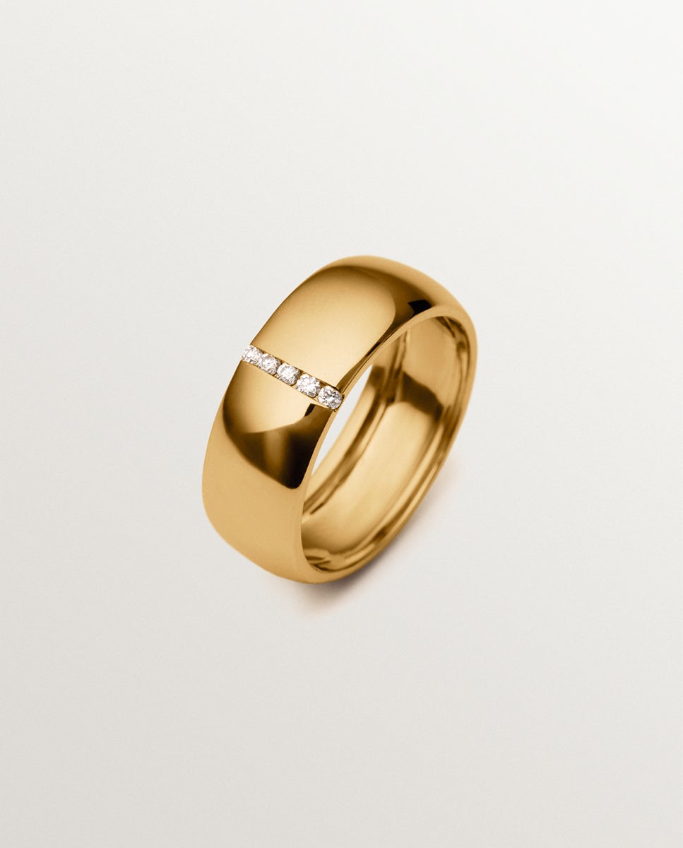 Imagem 0 de Anel de Compromisso de Ouro Amarelo de 9k com Diamantes Lab Grown