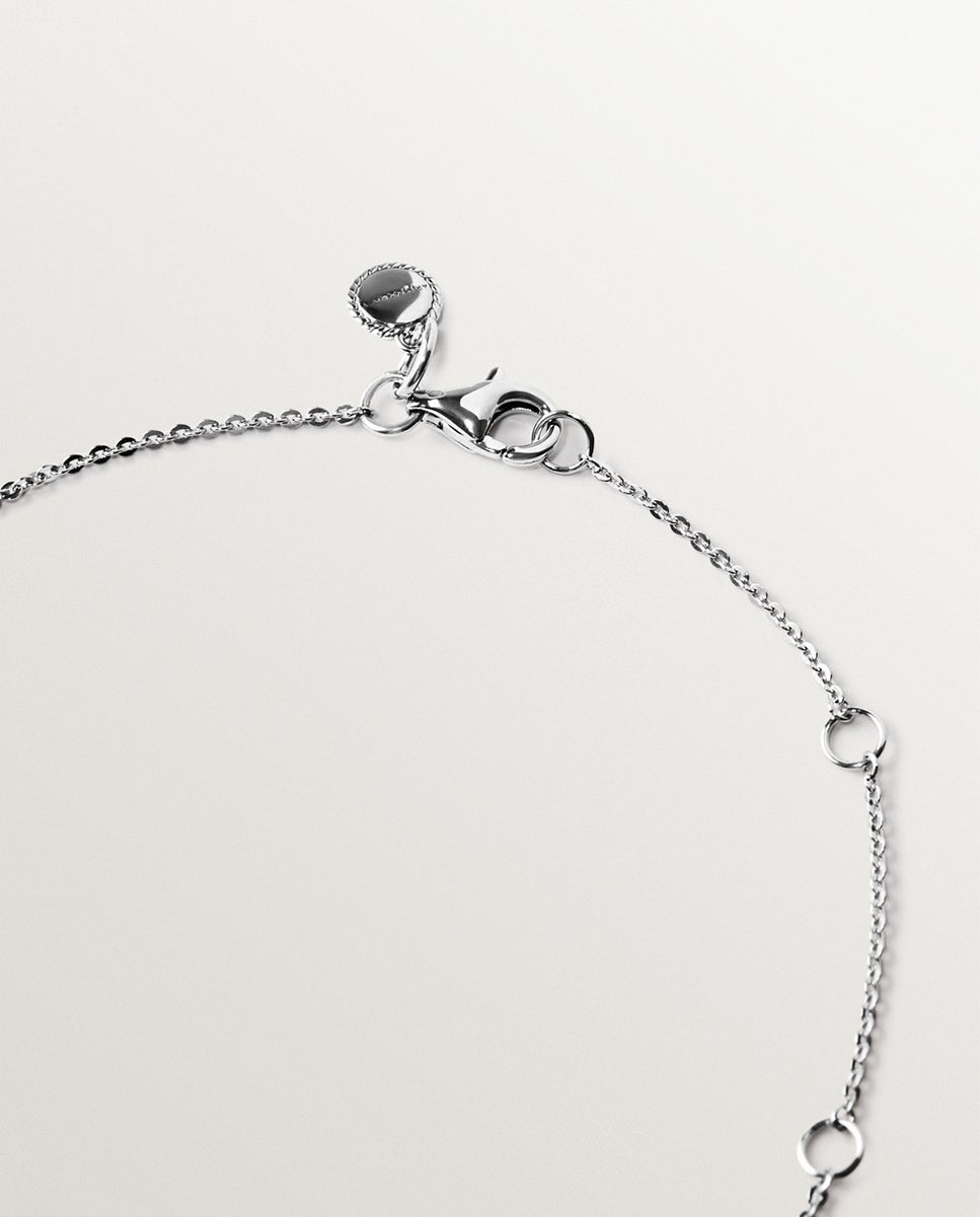 Colar de Prata 925 com Quartzos Brancos Transparente-5