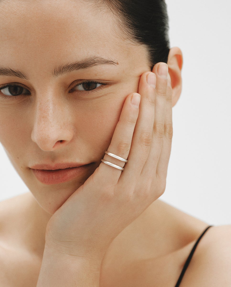 Imagem 0 de Anel Duplo de Prata 925