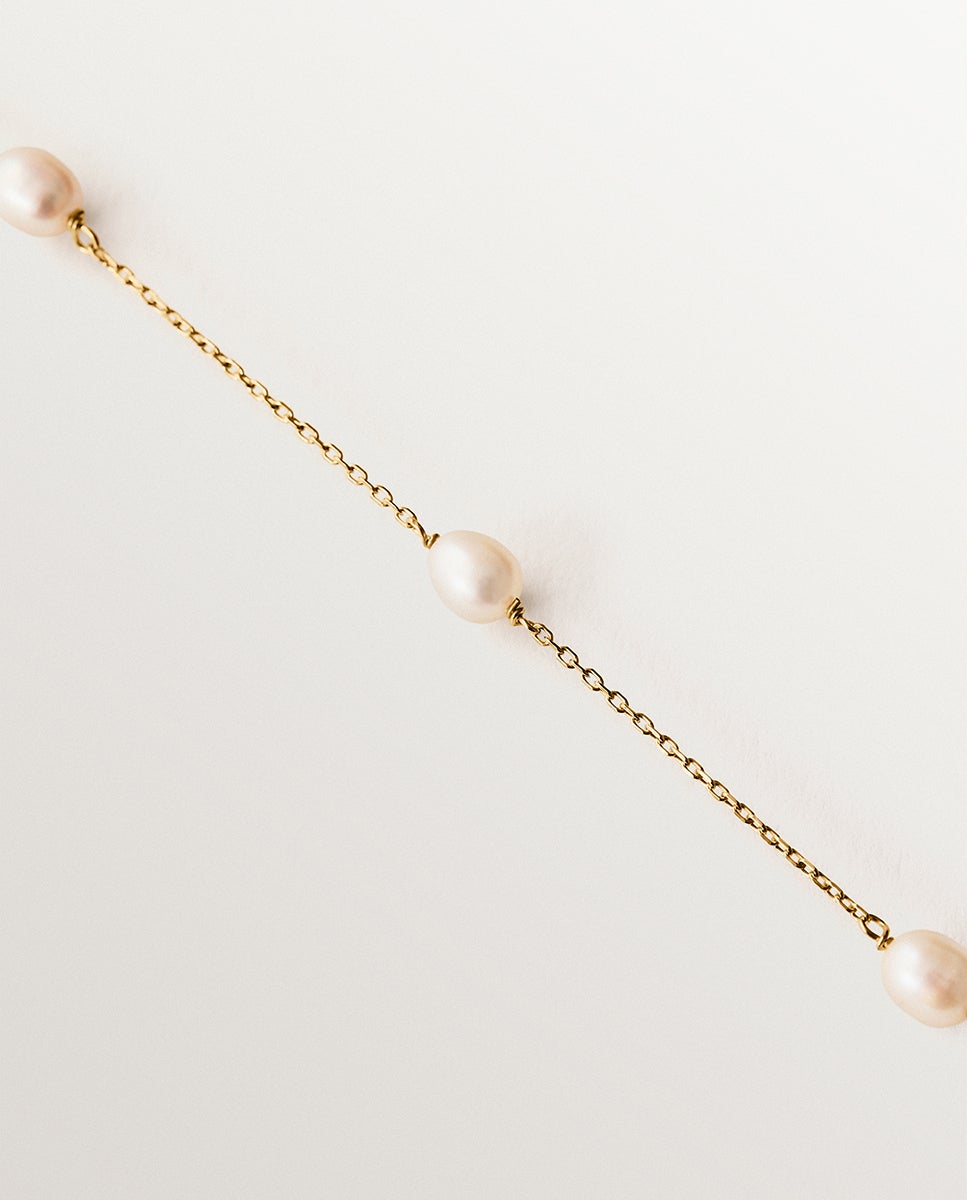 Pulseira de Prata 925 Banhada em Ouro Amarelo de 18k com Pedras Branco brilho-3