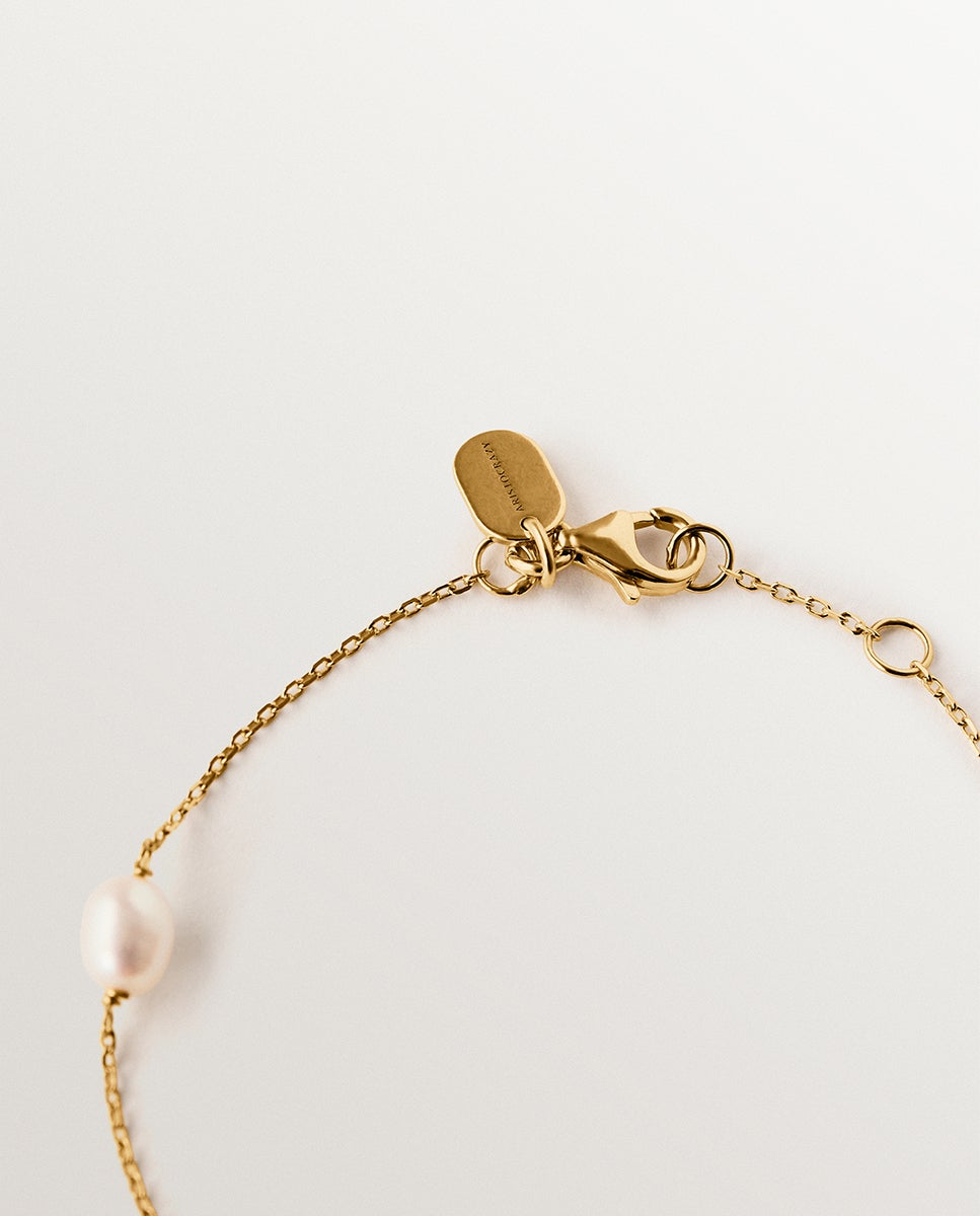 Pulseira de Prata 925 Banhada em Ouro Amarelo de 18k com Pedras Branco brilho-5