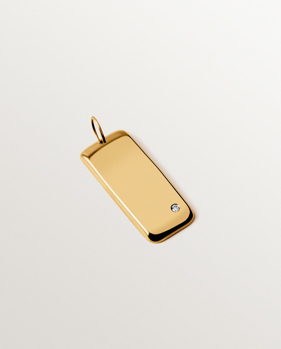 Imagem 0 de Charm de Prata 925 Banhada em Ouro Amarelo de 18k com Zircon