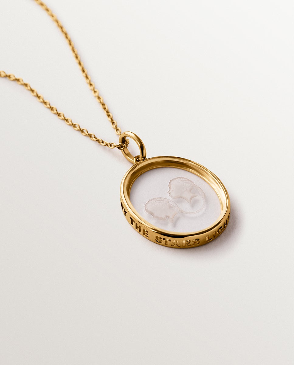Charm Peixes de Prata 925 Banhada em Ouro Amarelo de 18k e Cristal de Rocha Transparente-3