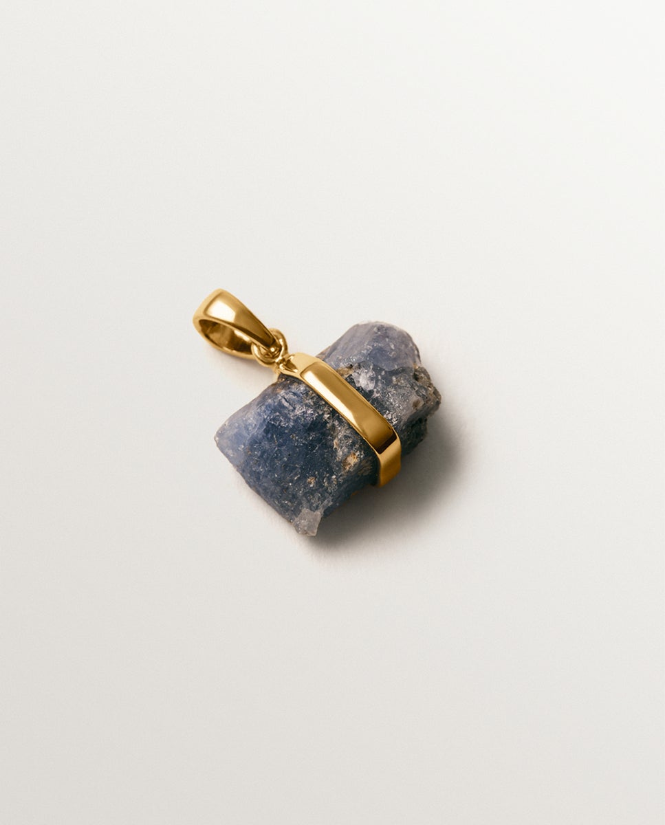 Charm Pedra de Nascimento Setembro com Safira Azul Azul-acinzentado-3