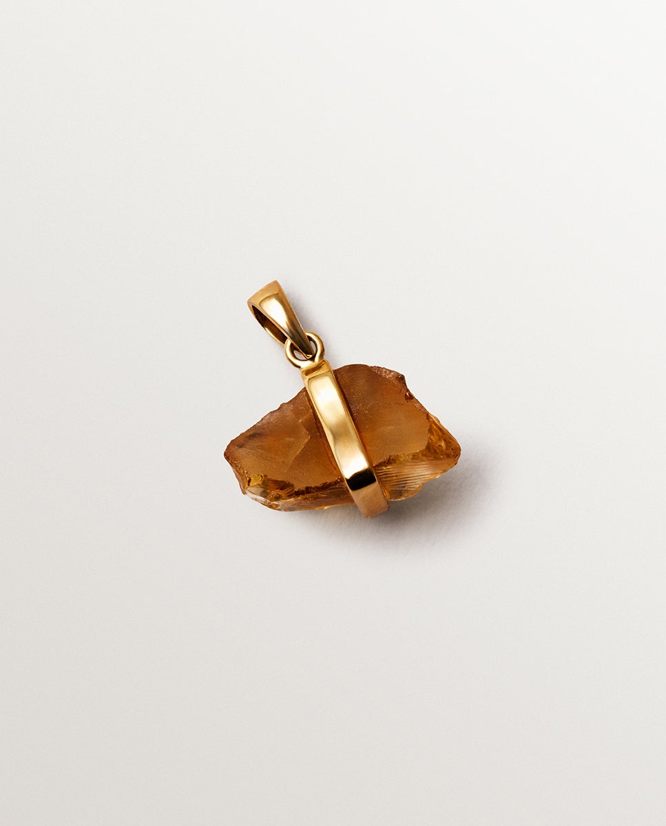 Charm Pedra de Nascimento Novembro com Citrino Amarelo Âmbar-3