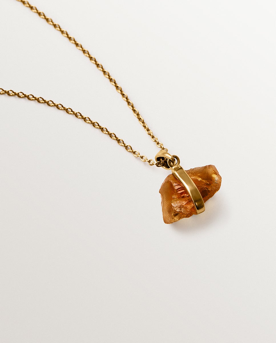 Charm Pedra de Nascimento Novembro com Citrino Amarelo Âmbar-5