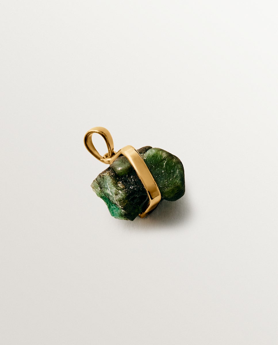 Charm Pedra de Nascimento Maio com Esmeralda Verde-3