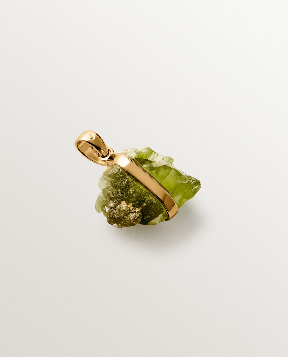 Charm Pedra de Nascimento Agosto com Peridoto em Verde Dourado-3