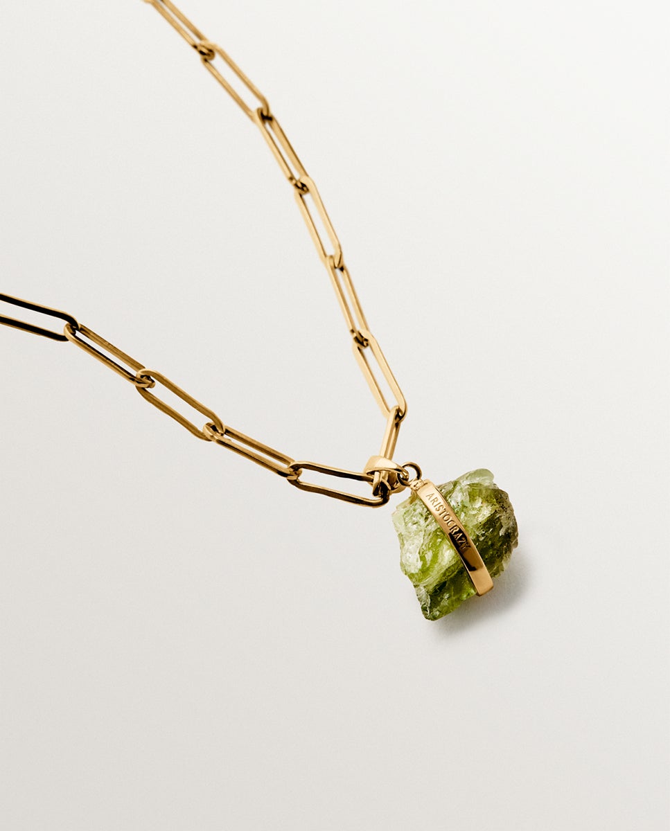 Charm Pedra de Nascimento Agosto com Peridoto em Verde Dourado-5
