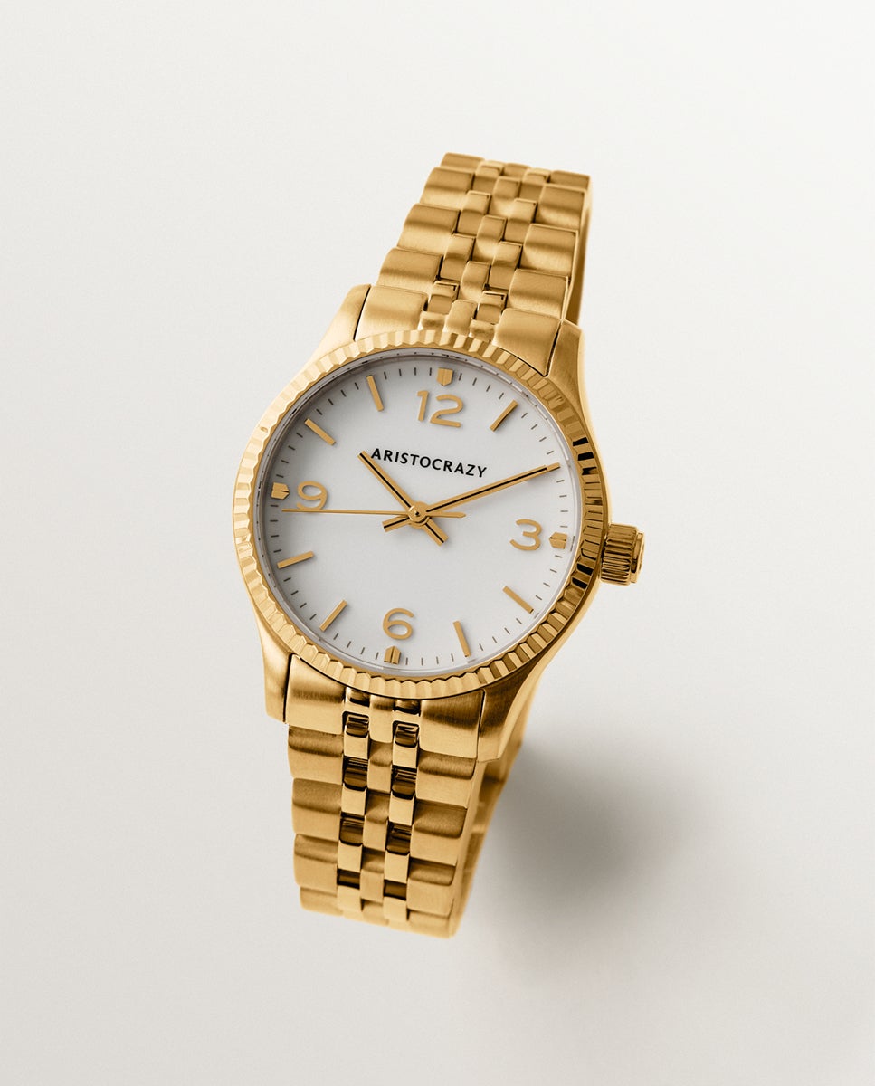 Imagem 0 de Relógio St. Barth Armis com Bracelete de Aço Amarelo e Mostrador Acinzentado