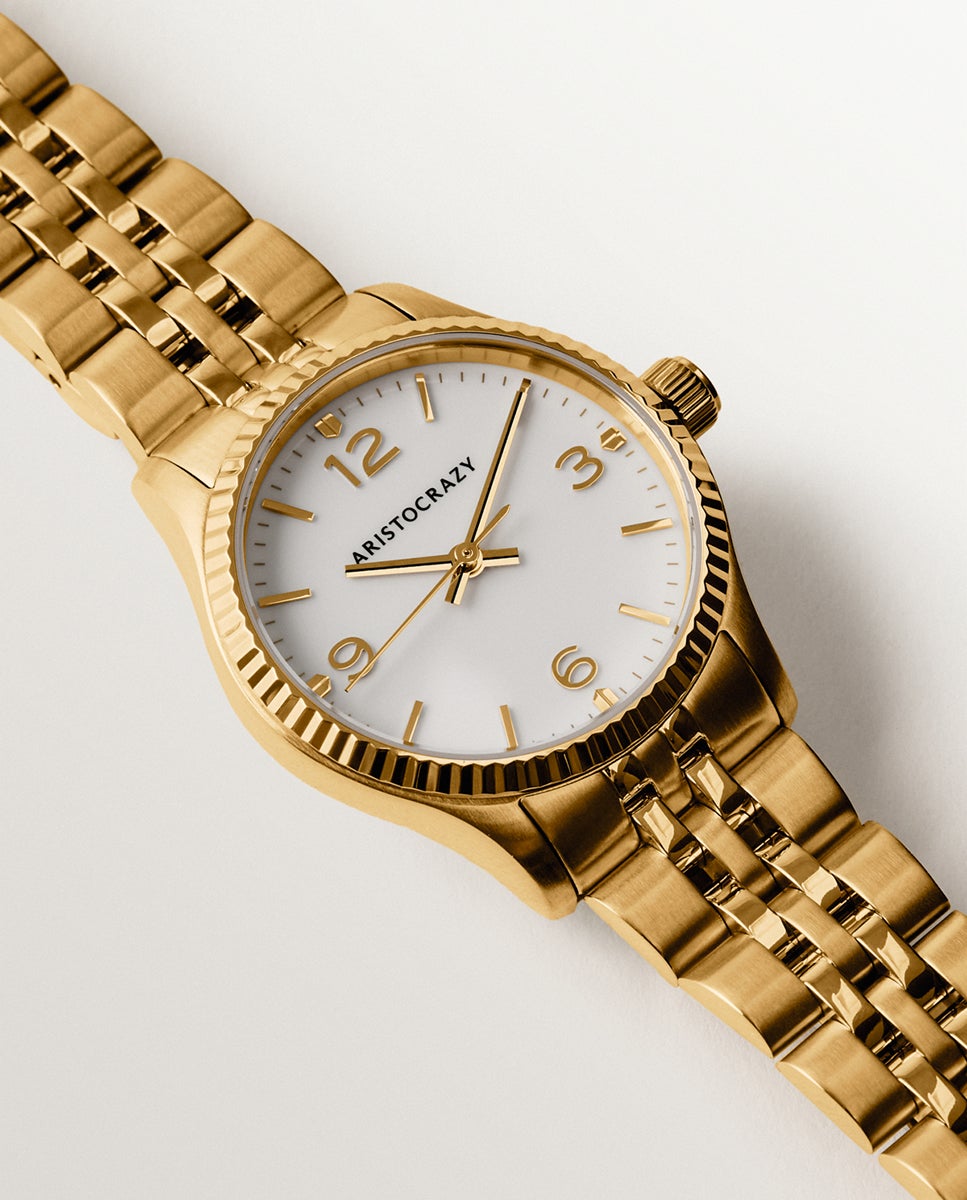 Relógio St. Barth Armis com Bracelete de Aço Amarelo e Mostrador Acinzentado Dourado-2
