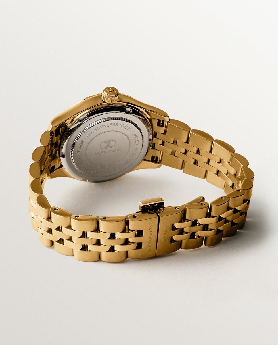 Relógio St. Barth Armis com Bracelete de Aço Amarelo e Mostrador Acinzentado Dourado-3