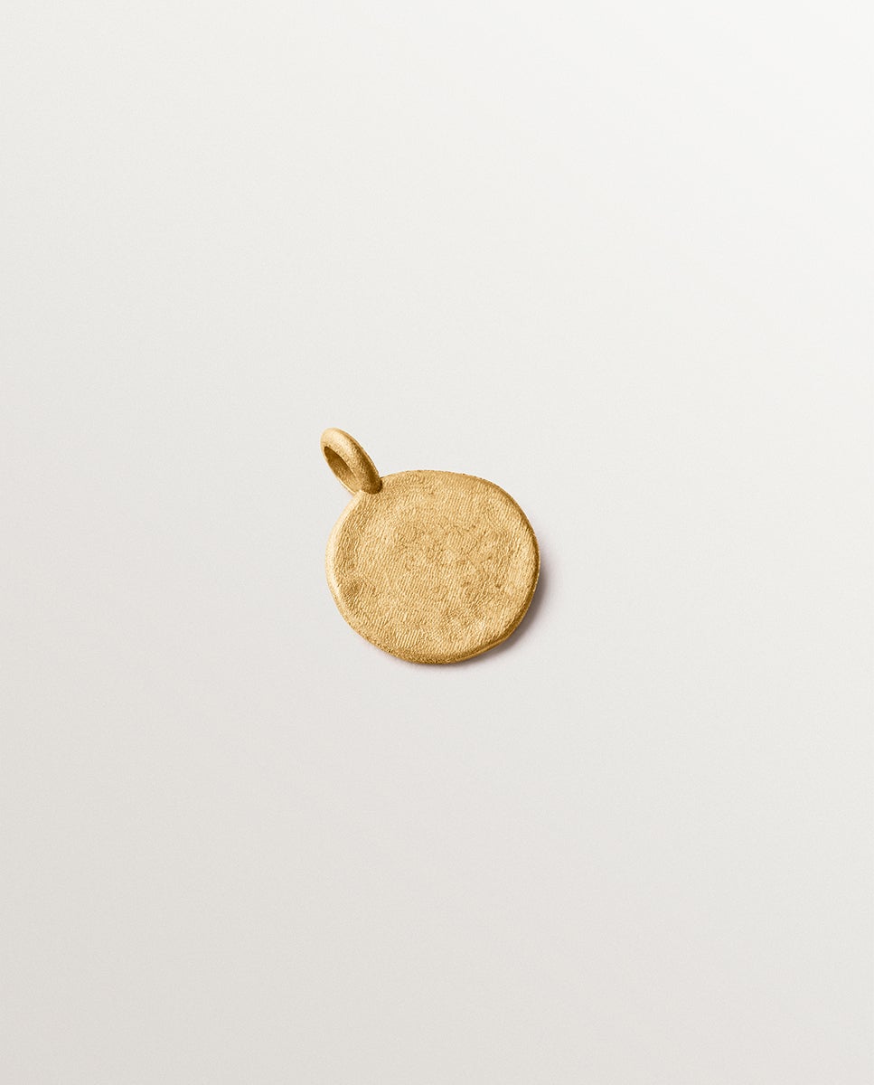 Charm Tipo Medalha de Prata 925 Banhada em Ouro Amarelo de 18k e Forma de Trevo Dourado-3