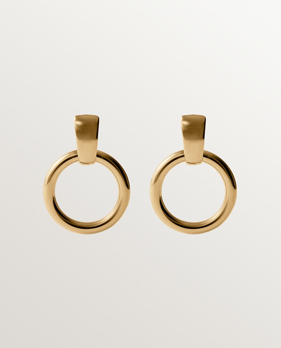 Brinco Individual de Prata 925 Banhada a Ouro Amarelo de 18k Dourado-1