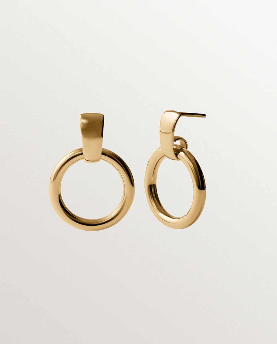 Brinco Individual de Prata 925 Banhada a Ouro Amarelo de 18k Dourado-5