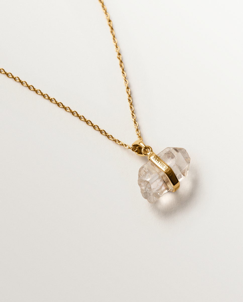 Charm Pedra de Nascimento Abril com Quartzo em Branco Transparente-5