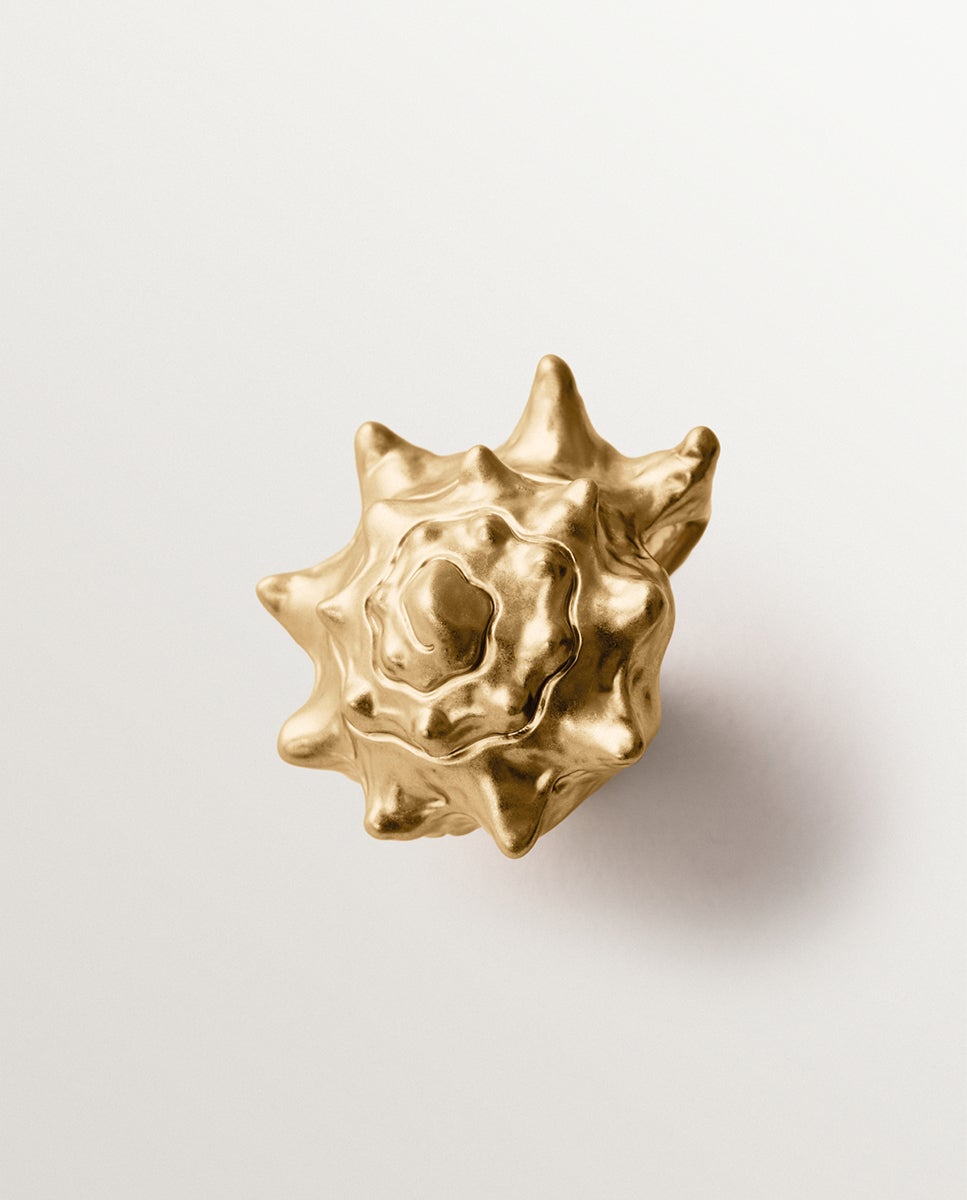 Imagem 0 de Anel Banhado em Ouro Amarelo com Forma de Concha
