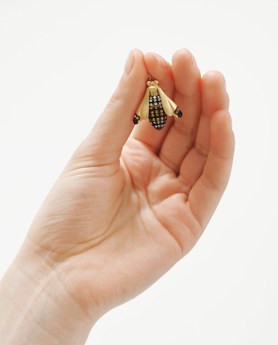 Charm com Cristais e Forma de Libélula Laranja-2