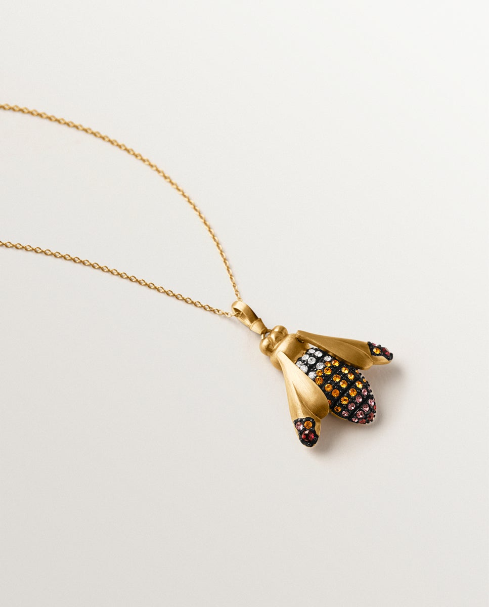 Charm com Cristais e Forma de Libélula Laranja-3