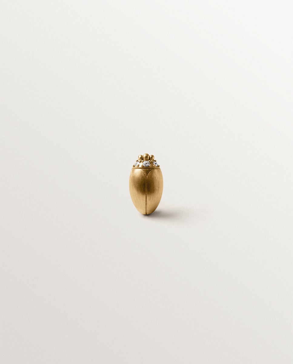 Imagem 0 de Pin Banhado a Ouro Amarelo com Cristal e Forma de Escaravelho