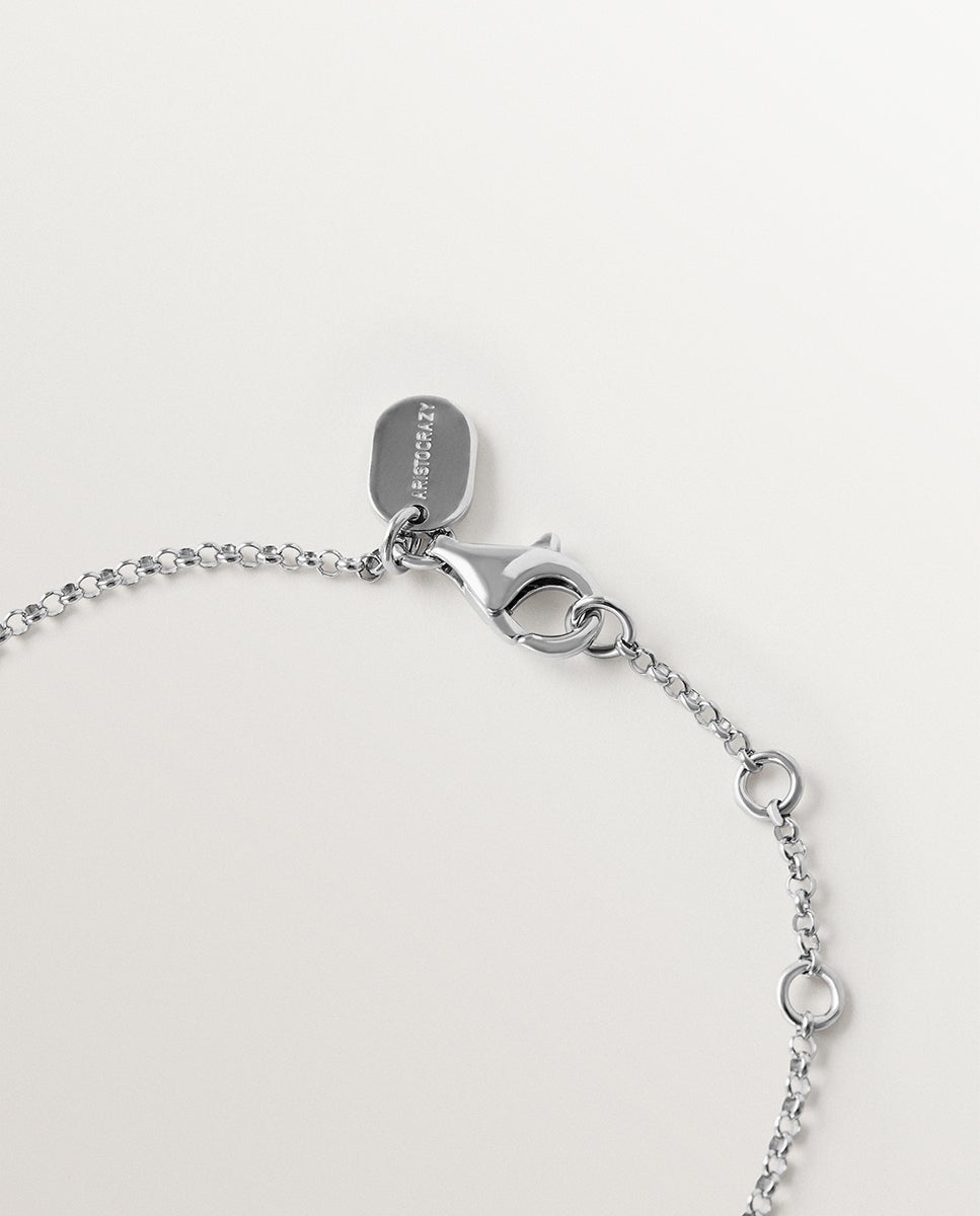 Pulseira de Corrente de Prata 925 com Forma de Lua Prata-5