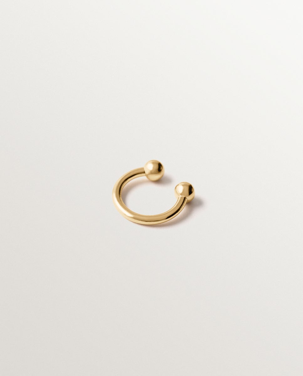 Piercing Liso de Prata 925 Banhada em Ouro Amarelo de 18k Dourado-2