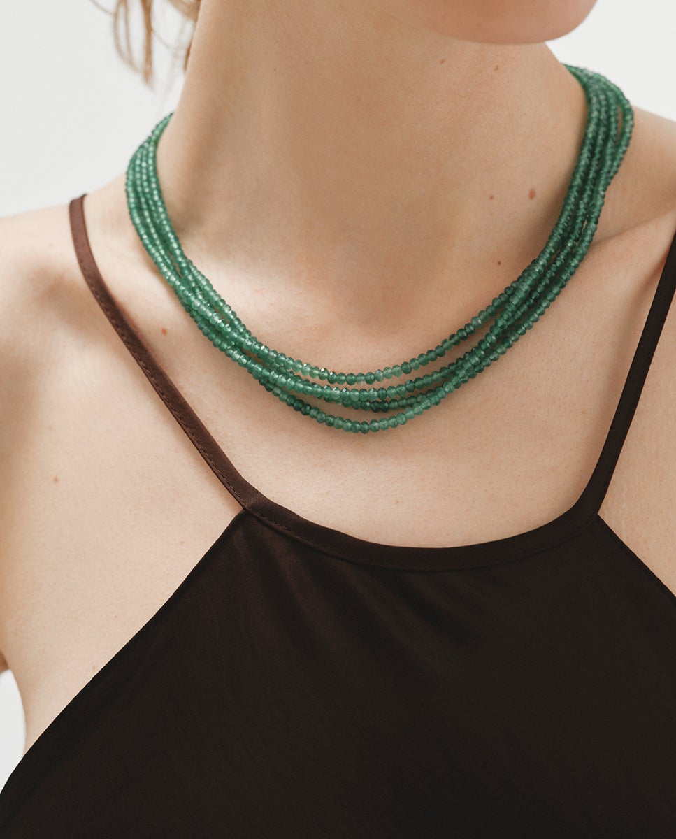 Pendente Banhado a Ouro Amarelo com Cristais Verdes Dourado-2
