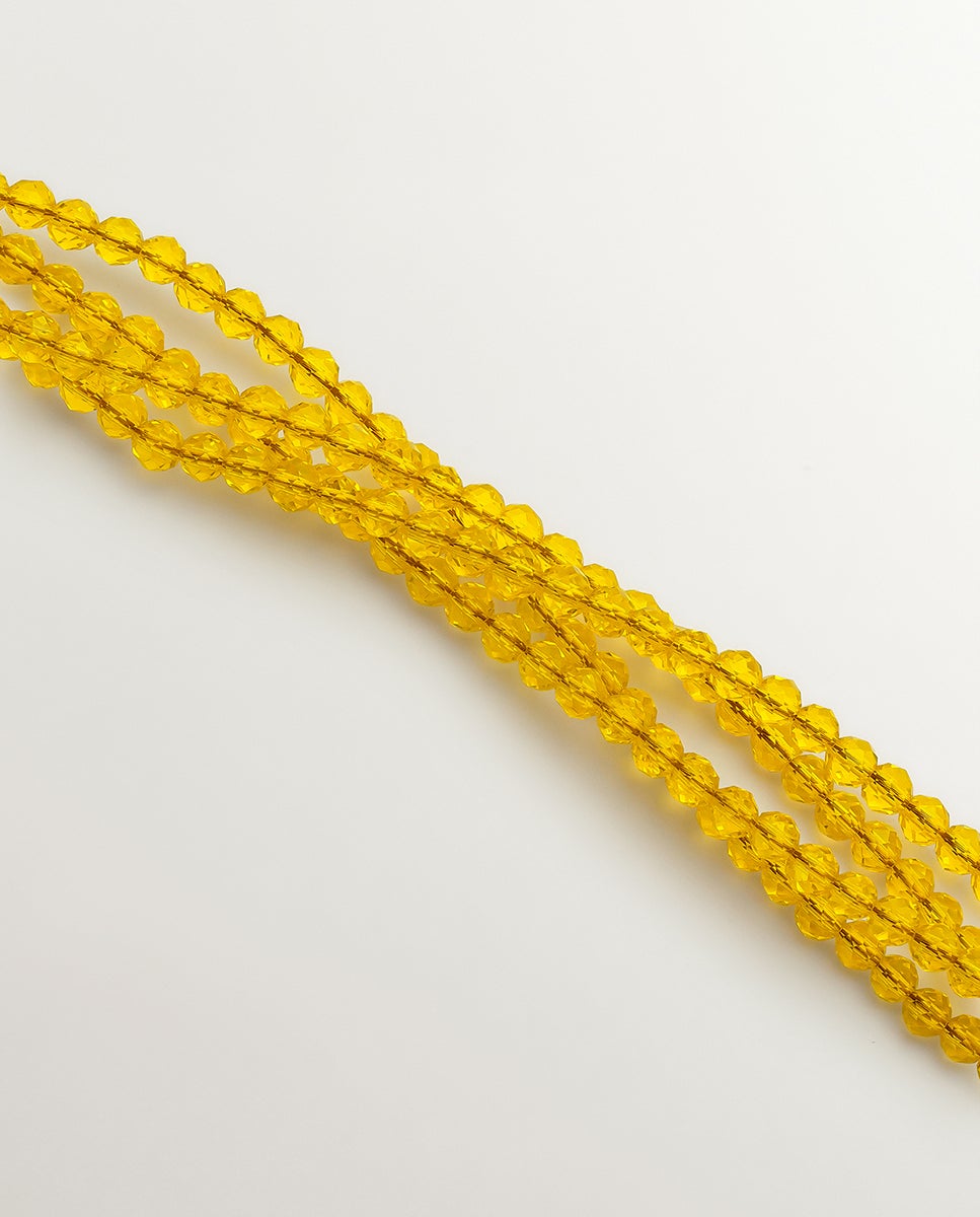 Pendente Banhado em Ouro Amarelo com Cristais Amarelos Dourado-2
