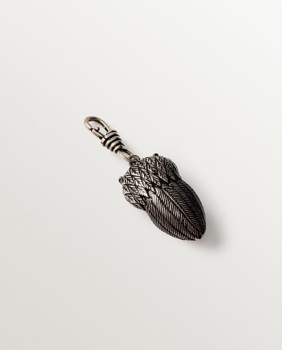 Charm com Forma de Coruja Cinzento escuro metalizado-3