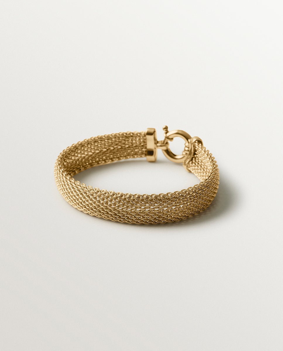 Imagem 0 de Pulseira de Corrente de Malha Banhada em Ouro Amarelo