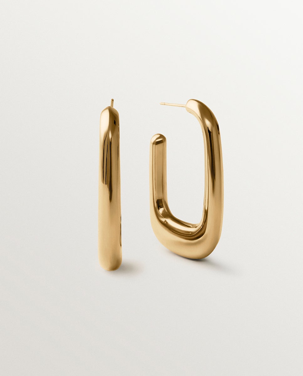 Brincos de Argola Banhados a Ouro Amarelo de 18k Dourado-5
