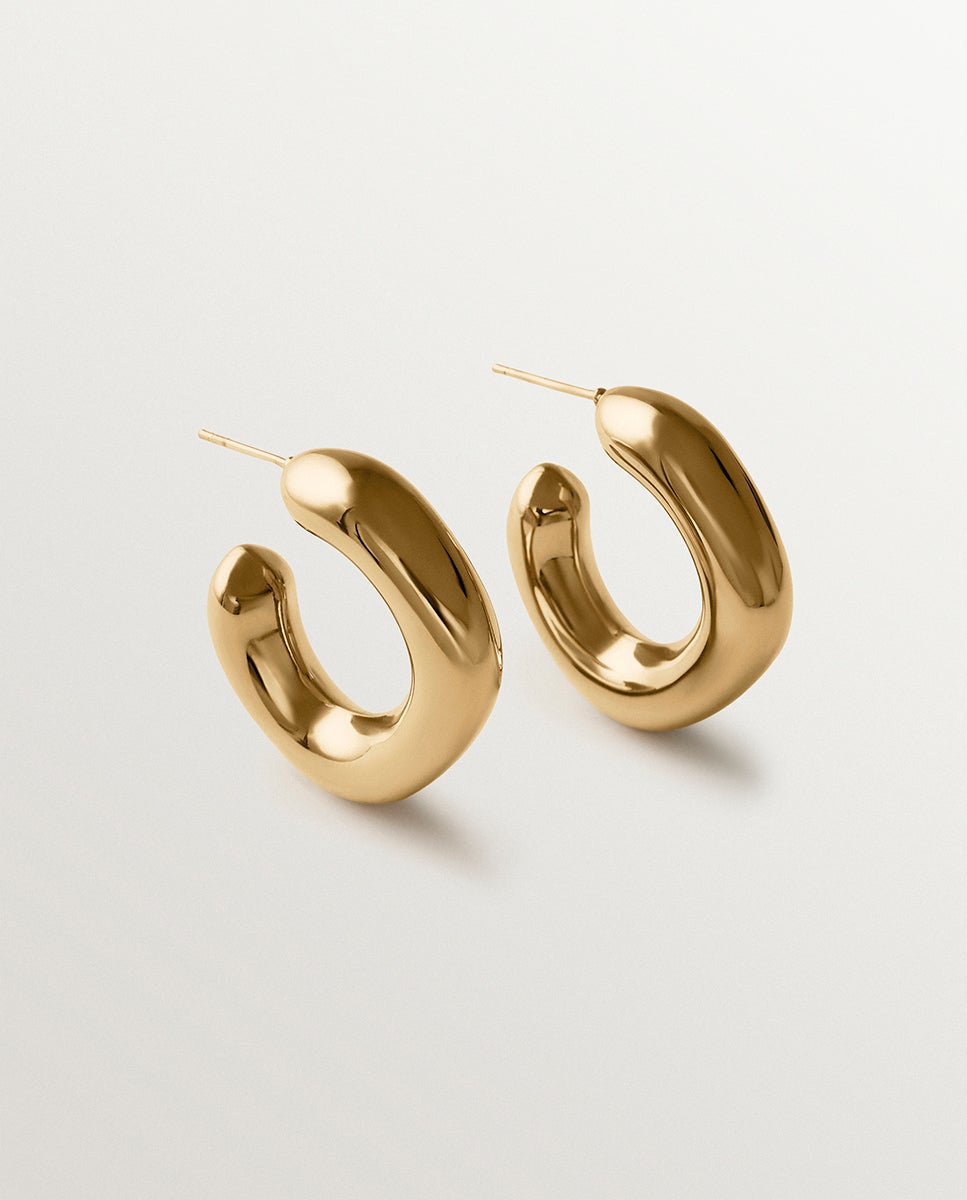 Imagem 0 de Brincos de Argola Banhados a Ouro Amarelo de 18k