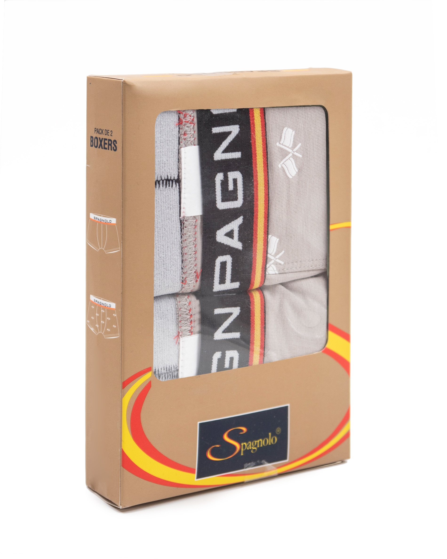 Pack de Boxers de Malha em Cinzento Bege-3