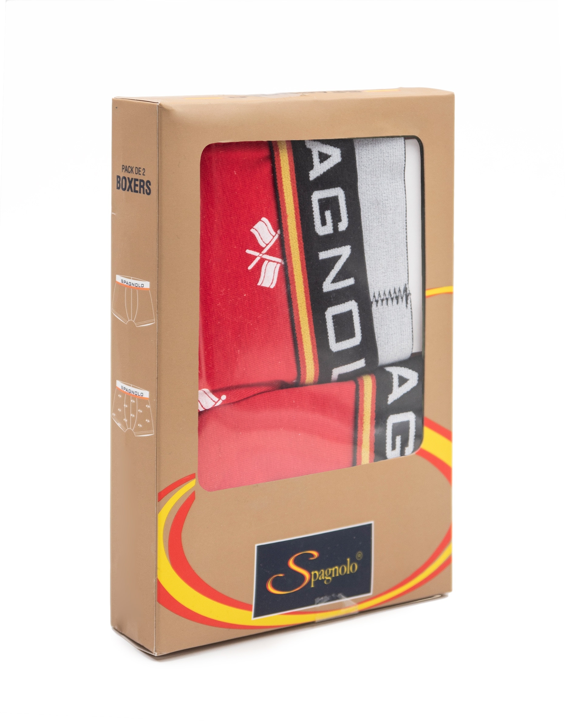 Pack de Dois Boxers de Malha em Vermelho Vermelho / Branco-4