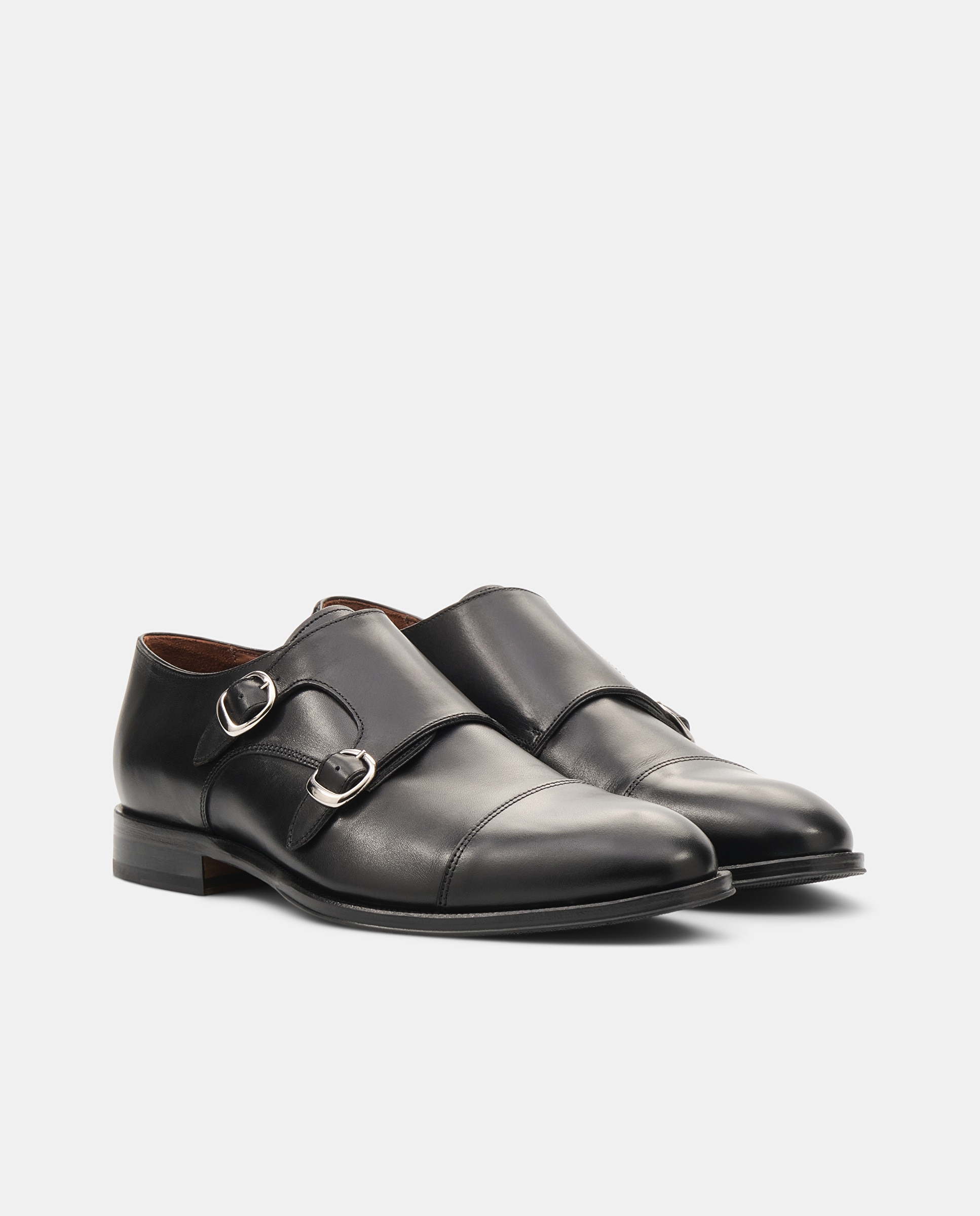 Sapatos de cordões de homem Lottusse de pele pretos Preto-2