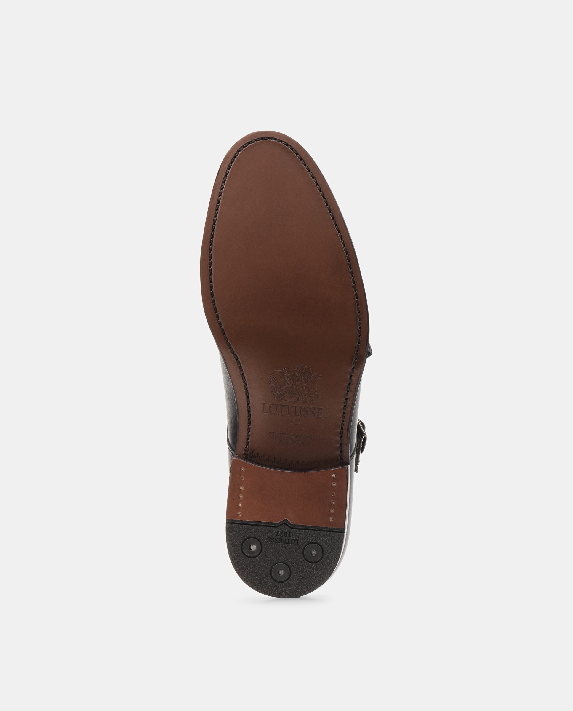 Bluchers Premium de Pele de Bovino com Fivela Dupla Preto-5