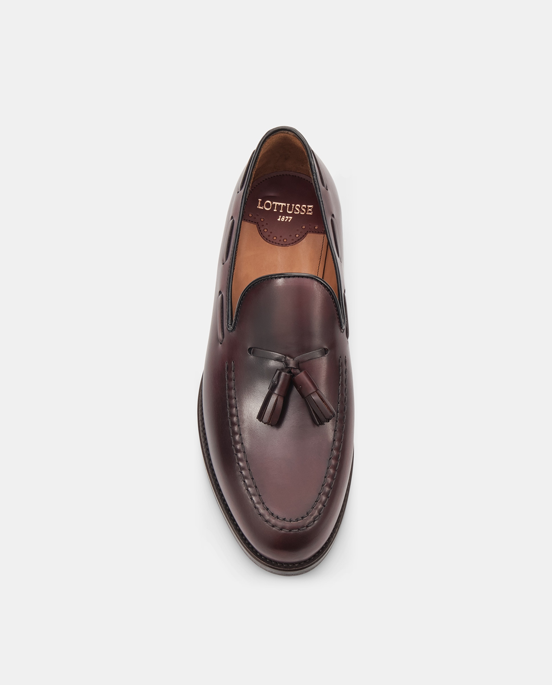 Mocassins com Borlas em Pele Class Bordeaux-6