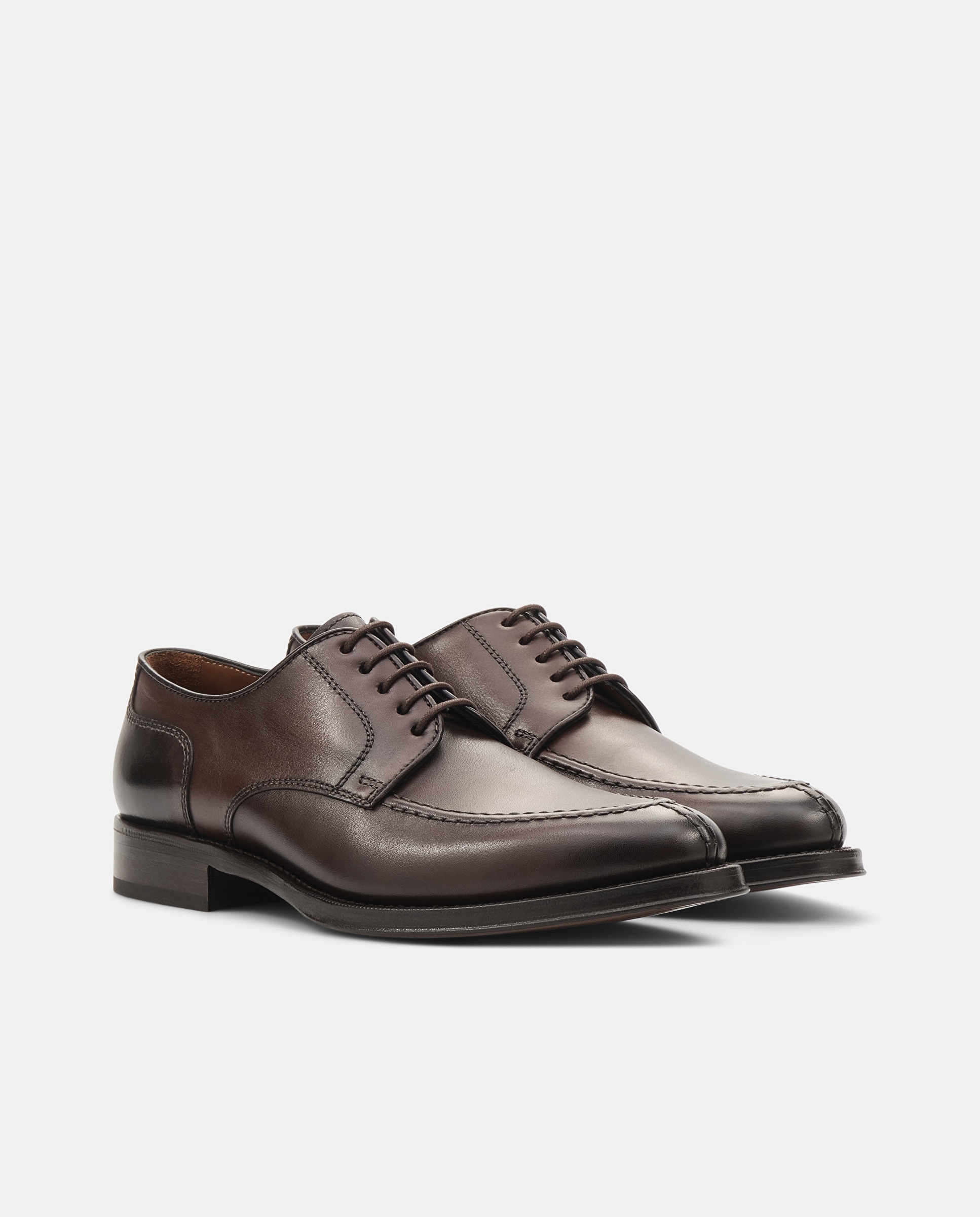 Sapatos de Cordões Premium em Pele de Bovino Moka Moca-2