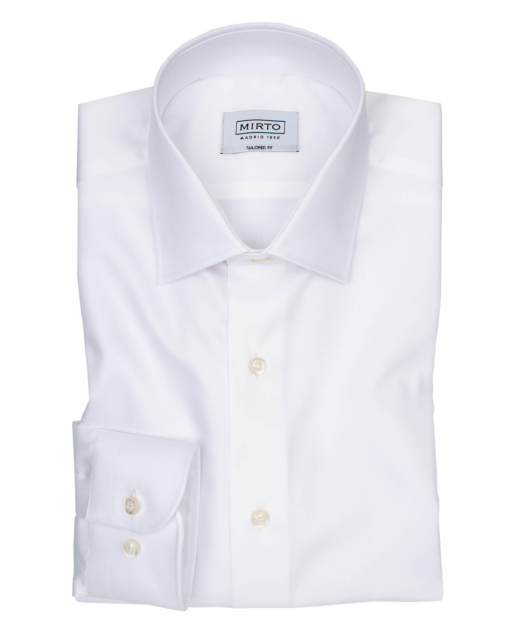 Camisa Regular Lisa em Branco Branco-3