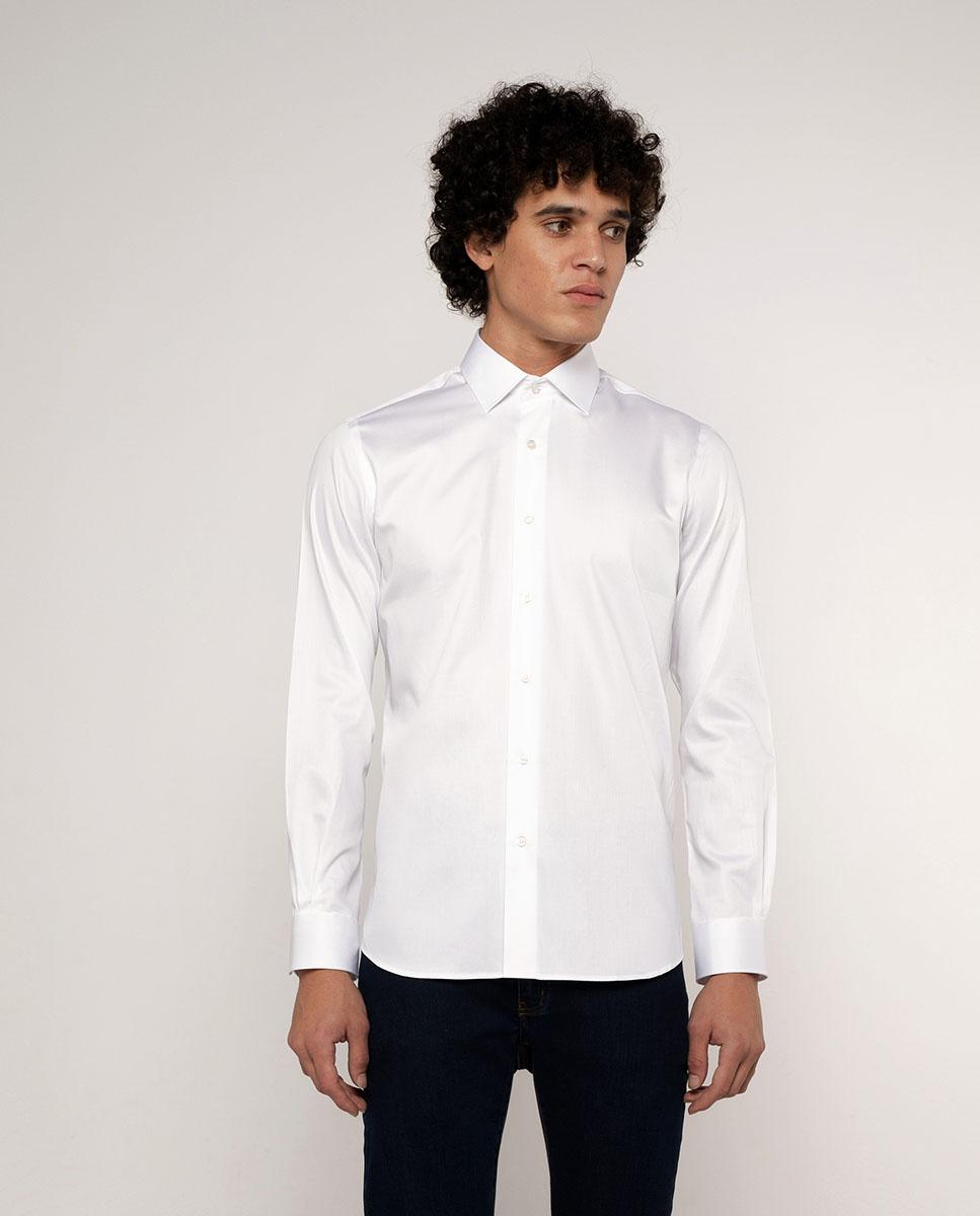 Imagem 0 de Camisa Regular Lisa em Branco