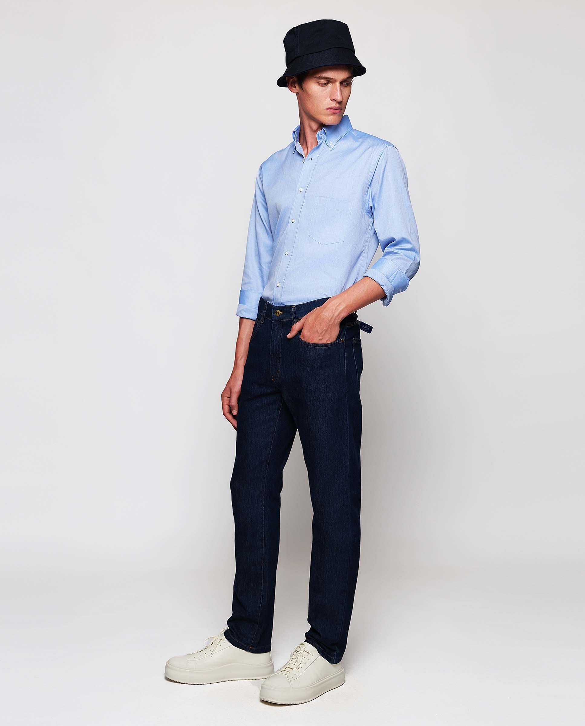 Jeans Regular de 5 Bolsos Azul-índigo-1