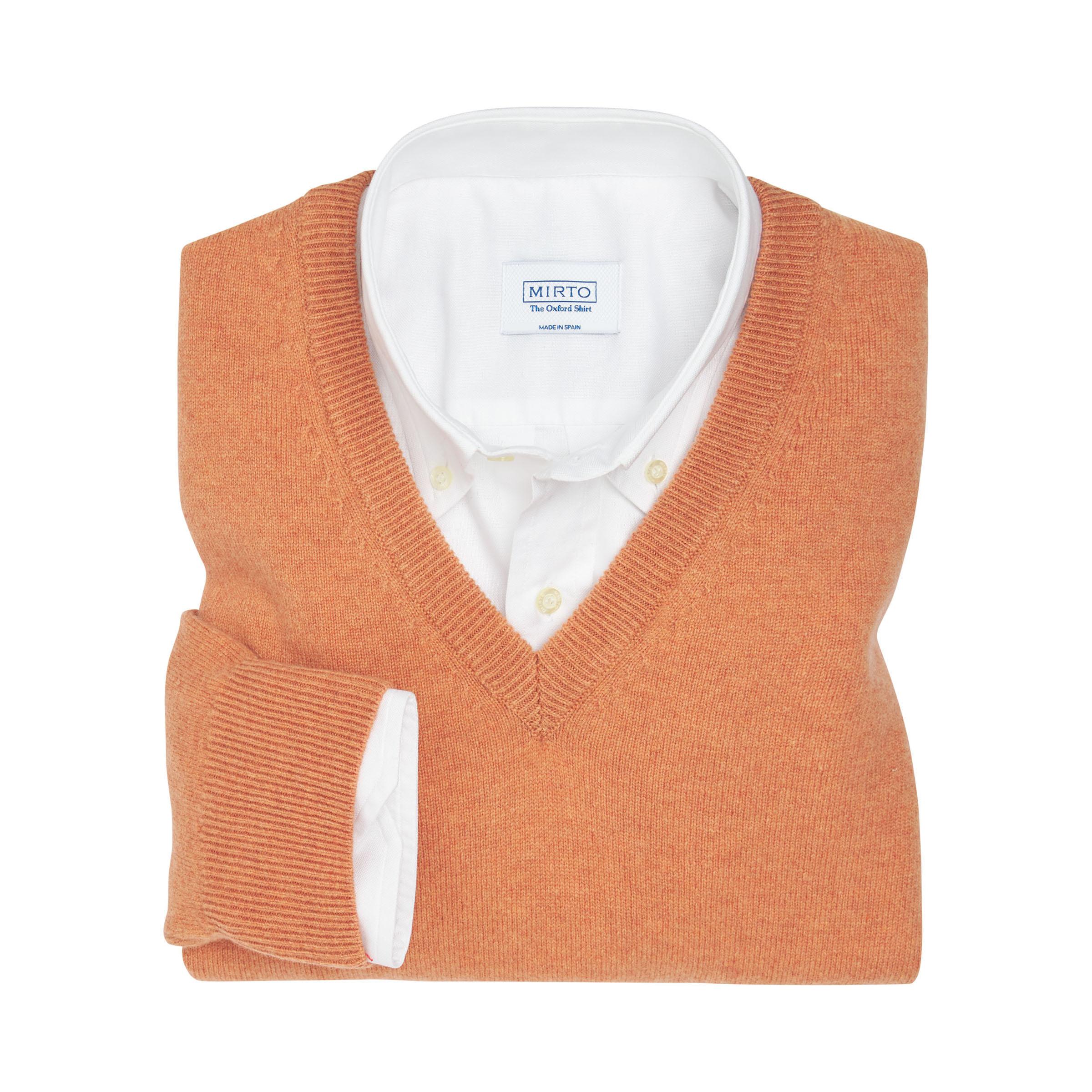 Camisola de Malha de Caça Lambswool Mirto Laranja-4
