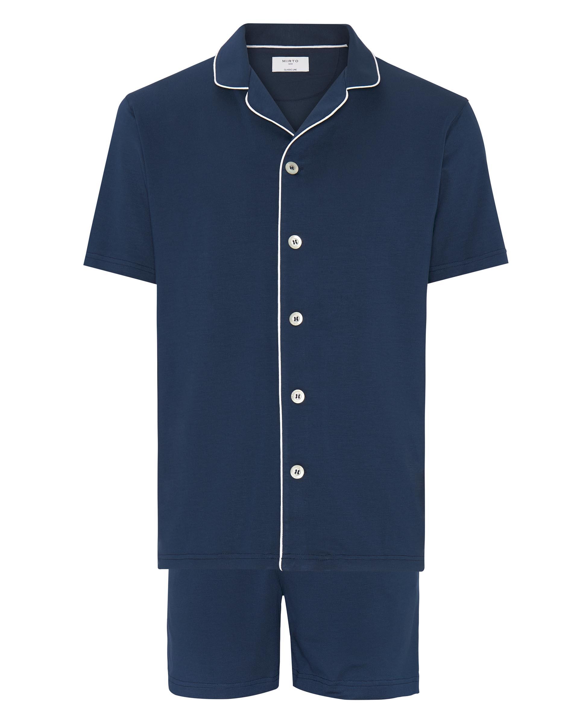 Pijama Curto de Malha Modal Azul-marinho-3